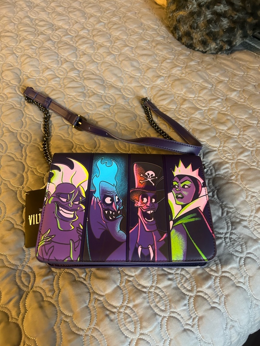 Villians Loungefly Crossbody bag with Ursula, Hades, Dr.Facillier,and Evil Queen
